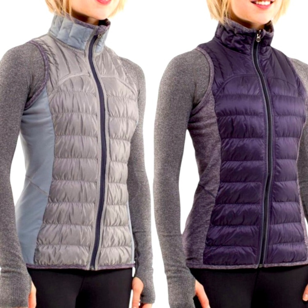 Lululemon Run: Turn Around Zip Up Mock Neck Quilted Reversible Vest Black Swan 6